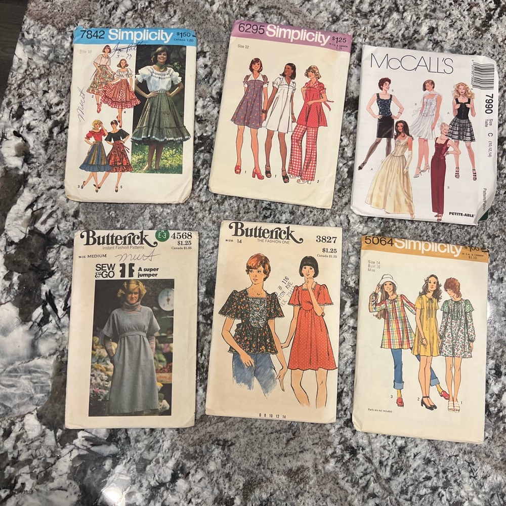 Vintage sewing patterns - Simplicity, Mccalls, Butterick
